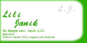 lili janik business card